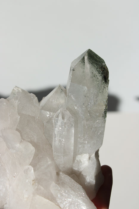 Bergkristal cluster met Chloriet