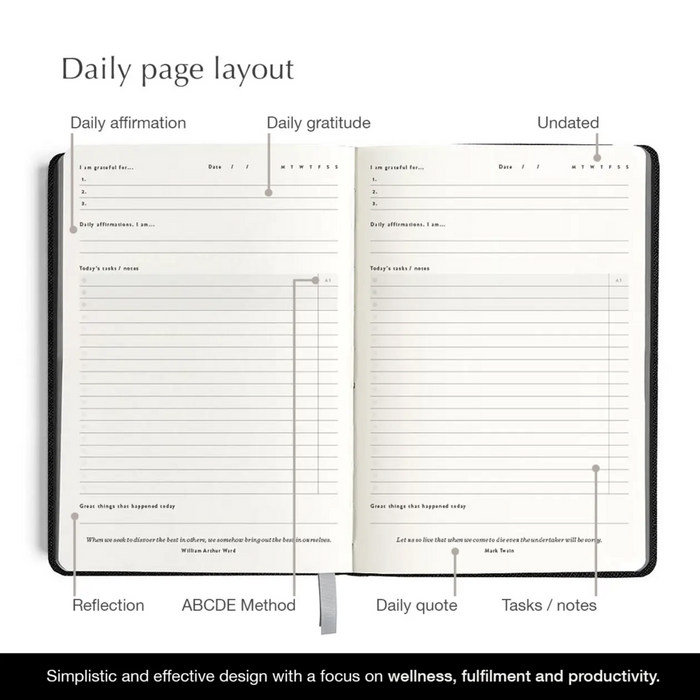 Daily Goal Setter Planner Black